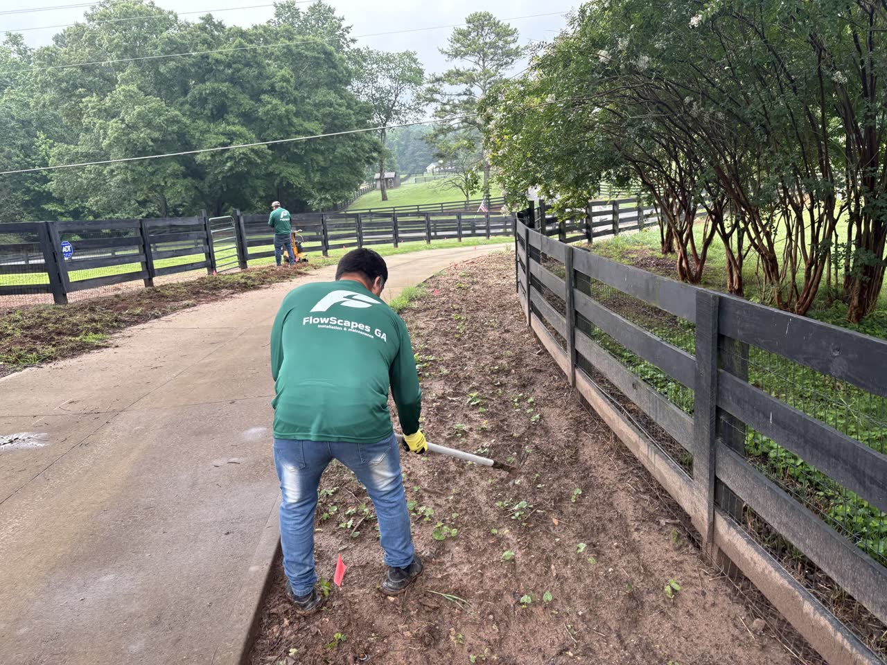 Removing the old lawn and debris